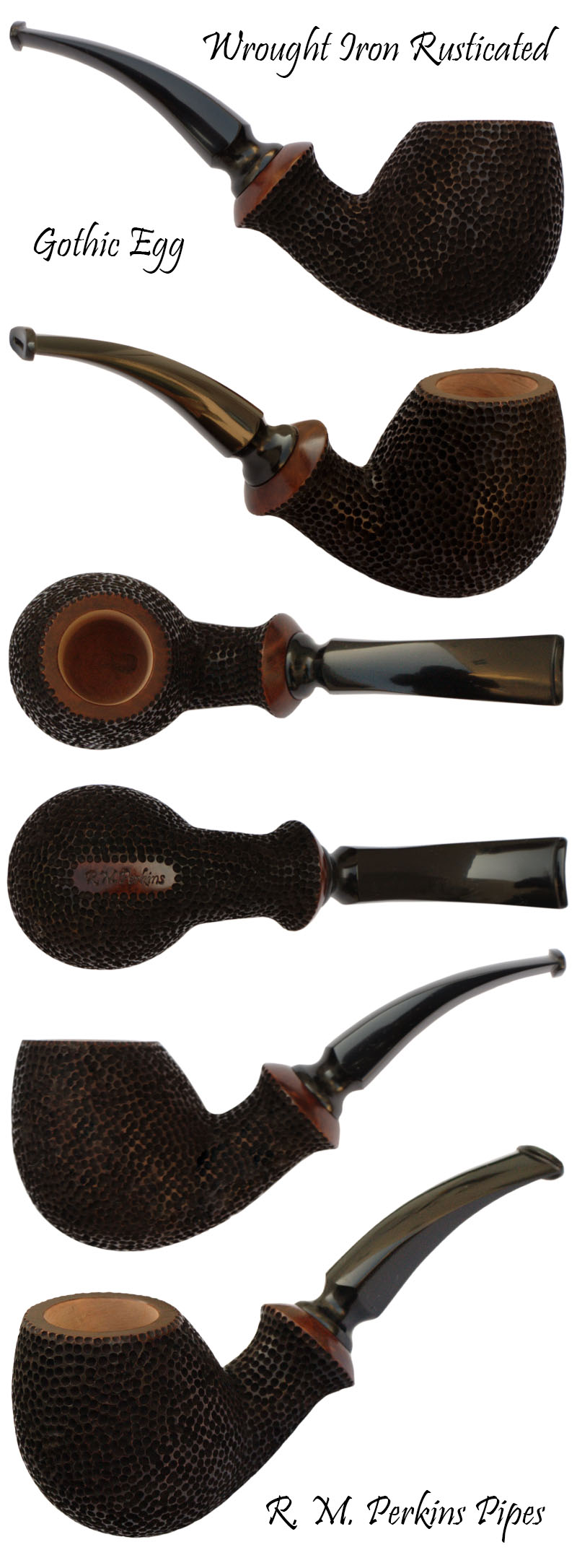 Wrought Iron Rusticated Gothic Egg Smoking Pipe